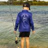 On The CHew Kids Sorta Blue Jersey 2 Fishing and lifestyle clothing. On The Chew <ul class="mybullet"> <li>Custom polyester blend for total comfort</li> <li>Soft & smooth 4-way stretch</li> <li>Ventilated for ultimate breathability</li> <li>Moisture wicking & fast drying</li> <li>UPF 50+ sun protection with collar</li> </ul> <p style="text-align: center;">[button size="medium" style="secondary" text="click to get matching adult jersey" link="https://onthechew.com.au/product/ghost-jersey/"]</p> $49.99