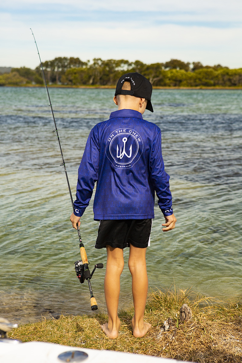 On The CHew Kids Sorta Blue Jersey 2 Fishing and lifestyle clothing. On The Chew