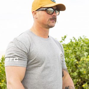 On The Chew Grey No Tee 1 Fishing and lifestyle clothing. On The Chew <ul class="mybullet"> <li>Smooth & soft cotton</li> <li>Comfort stretch</li> <li>Active fit</li> </ul> $20.00