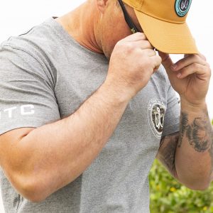 On The Chew Grey No Tee Fishing and lifestyle clothing. On The Chew <ul class="mybullet"> <li>Smooth & soft cotton</li> <li>Comfort stretch</li> <li>Active fit</li> </ul> $20.00