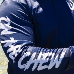 281A8117 edited Fishing and lifestyle clothing. On The Chew <ul class="mybullet"> <li>Custom polyester blend for total comfort</li> <li>Soft & smooth 4-way stretch</li> <li>Ventilated for ultimate breathability</li> <li>Moisture wicking & fast drying</li> <li>UPF 50+ sun protection with collar</li> <li>Please note that due to variations amongst screens and photo lighting, actual colours may vary</li> </ul> <p style="text-align: center;">[button size="medium" style="secondary" text="Click to get Drippin' in a navy TEE" link="https://onthechew.com.au/product/drippin-tee-navy/"]</p> <p style="text-align: center;">[button size="medium" style="secondary" text="Click to get Drippin' in a black TEE" link="https://onthechew.com.au/product/drippin-tee-black/"]</p> $69.99