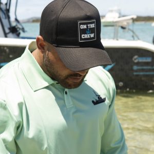 281A8124 1 Fishing and lifestyle clothing. On The Chew <p style="text-align: center;">[button size="medium" style="secondary" text="click to get it in navy" link="https://onthechew.com.au/product/in-the-box-patch-snapback-navy/"]</p> $34.99