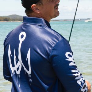 281A8132 edited Fishing and lifestyle clothing. On The Chew <ul class="mybullet"> <li>Custom polyester blend for total comfort</li> <li>Soft & smooth 4-way stretch</li> <li>Ventilated for ultimate breathability</li> <li>Moisture wicking & fast drying</li> <li>UPF 50+ sun protection with collar</li> <li>Please note that due to variations amongst screens and photo lighting, actual colours may vary</li> </ul> <p style="text-align: center;">[button size="medium" style="secondary" text="Click to get Drippin' in a navy TEE" link="https://onthechew.com.au/product/drippin-tee-navy/"]</p> <p style="text-align: center;">[button size="medium" style="secondary" text="Click to get Drippin' in a black TEE" link="https://onthechew.com.au/product/drippin-tee-black/"]</p> $69.99
