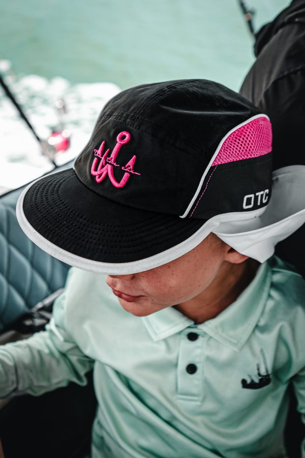 OTC HAT AND T 3 scaled Fishing and lifestyle clothing. On The Chew REMOVABLE BACK FLAP ADJUSTABLE VELCRO STRAP ONE SIZE FITS MOST ELASTIC ON ADJUSTMENT FOR COMFORT WATERPROOF FAST DRYING 100% POLYESTER $39.99