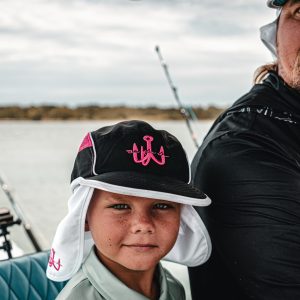 OTC HAT AND T 4 Fishing and lifestyle clothing. On The Chew REMOVABLE BACK FLAP ADJUSTABLE VELCRO STRAP ONE SIZE FITS MOST ELASTIC ON ADJUSTMENT FOR COMFORT WATERPROOF FAST DRYING 100% POLYESTER $39.99